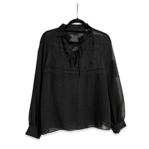 All Saints Sheer Black Blouse